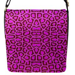 Florescent Pink Animal Print  Flap Closure Messenger Bag (small) by OCDesignss