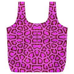 Florescent Pink Animal Print  Reusable Bag (xl)