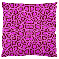 Florescent Pink Animal Print  Standard Flano Cushion Case (two Sides) by OCDesignss