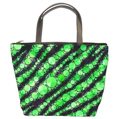 Florescent Green Tiger Bling Pattern  Bucket Handbag