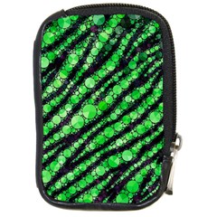 Florescent Green Tiger Bling Pattern  Compact Camera Leather Case