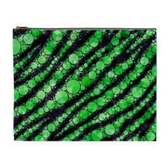 Florescent Green Tiger Bling Pattern  Cosmetic Bag (xl)