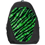 Florescent Green Tiger Bling Pattern  Backpack Bag Front