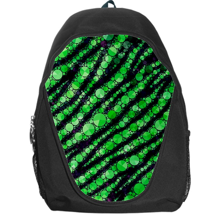 Florescent Green Tiger Bling Pattern  Backpack Bag