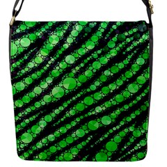 Florescent Green Tiger Bling Pattern  Flap Closure Messenger Bag (small) by OCDesignss