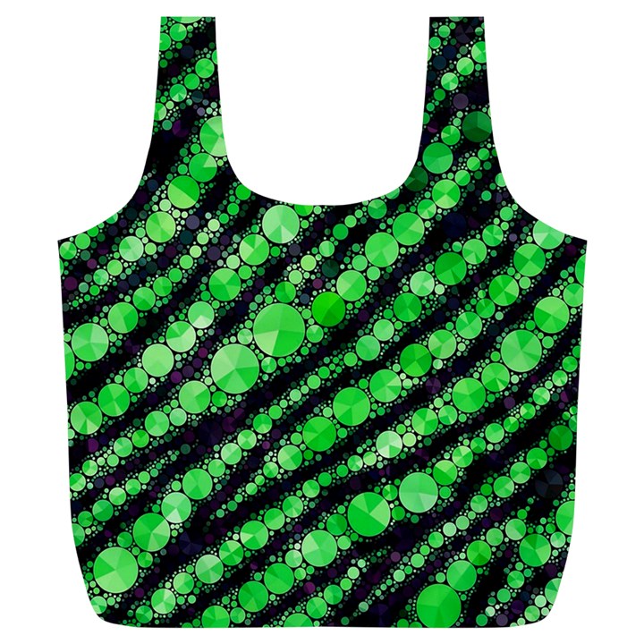 Florescent Green Tiger Bling Pattern  Reusable Bag (XL)