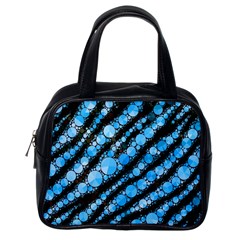 Bright Blue Tiger Bling Pattern  Classic Handbag (one Side)