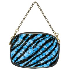 Bright Blue Tiger Bling Pattern  Chain Purse (two Sided)  by OCDesignss