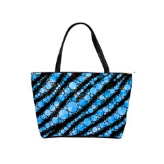 Bright Blue Tiger Bling Pattern  Large Shoulder Bag by OCDesignss