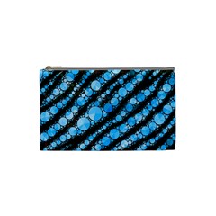 Bright Blue Tiger Bling Pattern  Cosmetic Bag (small)