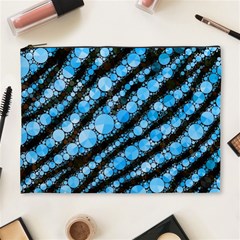 Bright Blue Tiger Bling Pattern  Cosmetic Bag (xl) by OCDesignss