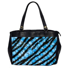 Bright Blue Tiger Bling Pattern  Oversize Office Handbag (two Sides)