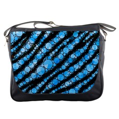 Bright Blue Tiger Bling Pattern  Messenger Bag