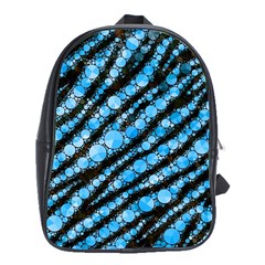 Bright Blue Tiger Bling Pattern  School Bag (xl) by OCDesignss