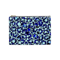 Bright Blue Cheetah Bling Abstract  Cosmetic Bag (medium) by OCDesignss