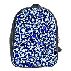 Bright Blue Cheetah Bling Abstract  School Bag (large)