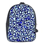 Bright Blue Cheetah Bling Abstract  School Bag (Large) Front