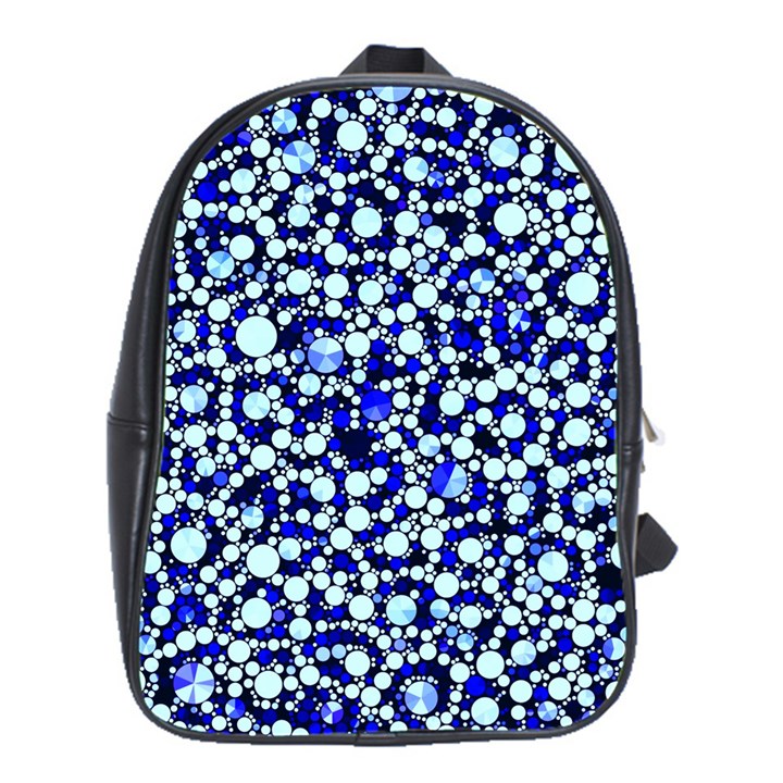 Bright Blue Cheetah Bling Abstract  School Bag (Large)