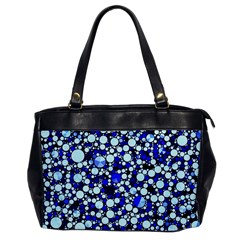 Bright Blue Cheetah Bling Abstract  Oversize Office Handbag (one Side) by OCDesignss