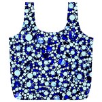 Bright Blue Cheetah Bling Abstract  Reusable Bag (XL) Front