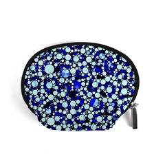 Bright Blue Cheetah Bling Abstract  Accessory Pouch (small) by OCDesignss