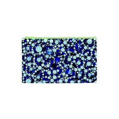 Bright Blue Cheetah Bling Abstract  Cosmetic Bag (xs) by OCDesignss