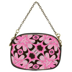 Powder Pink Black Abstract  Chain Purse (two Sided) 