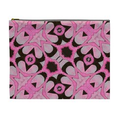 Powder Pink Black Abstract  Cosmetic Bag (xl) by OCDesignss