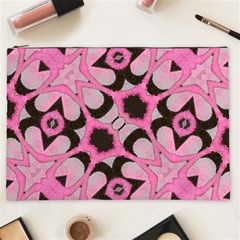 Powder Pink Black Abstract  Cosmetic Bag (xxl)