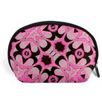 Powder Pink Black Abstract  Accessory Pouch (Large) Front