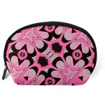 Powder Pink Black Abstract  Accessory Pouch (Large) Back