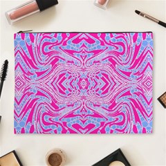 Trippy Florescent Pink Blue Abstract  Cosmetic Bag (xl)