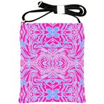 Trippy Florescent Pink Blue Abstract  Shoulder Sling Bag Front