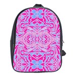 Trippy Florescent Pink Blue Abstract  School Bag (XL) Front