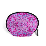 Trippy Florescent Pink Blue Abstract  Accessory Pouch (Small) Front