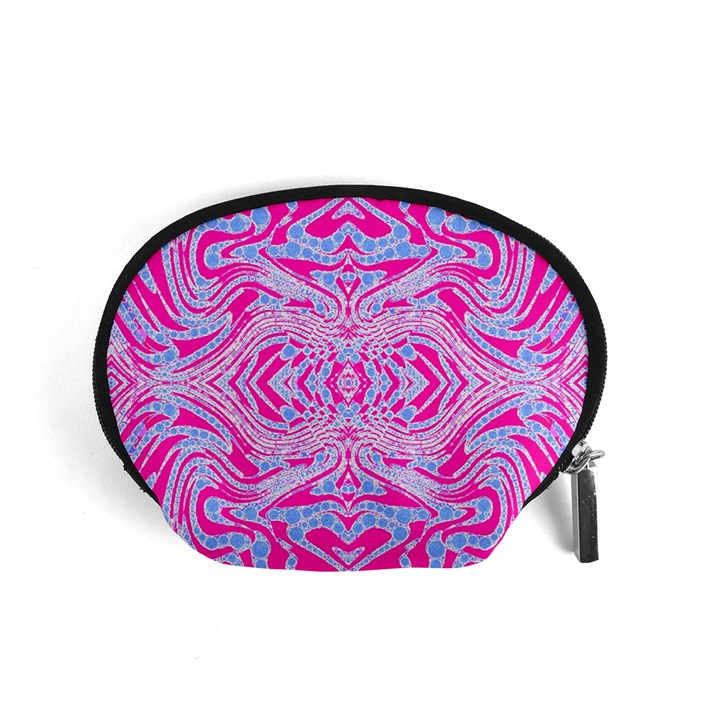 Trippy Florescent Pink Blue Abstract  Accessory Pouch (Small)