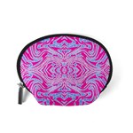 Trippy Florescent Pink Blue Abstract  Accessory Pouch (Small) Back