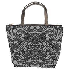 Trippy Black&white Abstract  Bucket Handbag