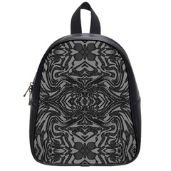 Trippy Black&white Abstract  School Bag (small)