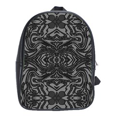 Trippy Black&white Abstract  School Bag (xl)