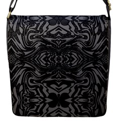 Trippy Black&white Abstract  Flap Closure Messenger Bag (small)