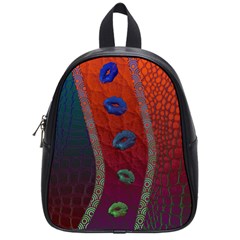 Funky Florescent Sassy Lips  School Bag (small)