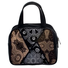 Crazy Beautiful Black Brown Abstract  Classic Handbag (two Sides) by OCDesignss