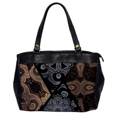 Crazy Beautiful Black Brown Abstract  Oversize Office Handbag (one Side) by OCDesignss