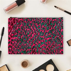 Florescent Pink Leopard Grunge  Cosmetic Bag (large)