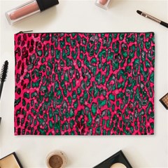 Florescent Pink Leopard Grunge  Cosmetic Bag (xl)