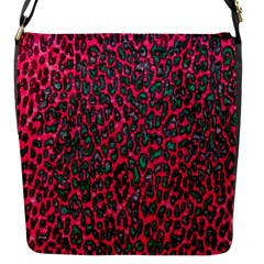 Florescent Pink Leopard Grunge  Flap Closure Messenger Bag (small)