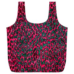 Florescent Pink Leopard Grunge  Reusable Bag (xl) by OCDesignss