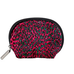 Florescent Pink Leopard Grunge  Accessory Pouch (small)