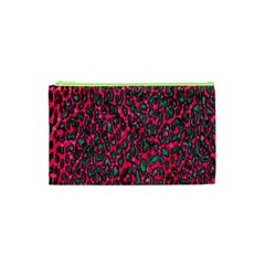 Florescent Pink Leopard Grunge  Cosmetic Bag (xs)